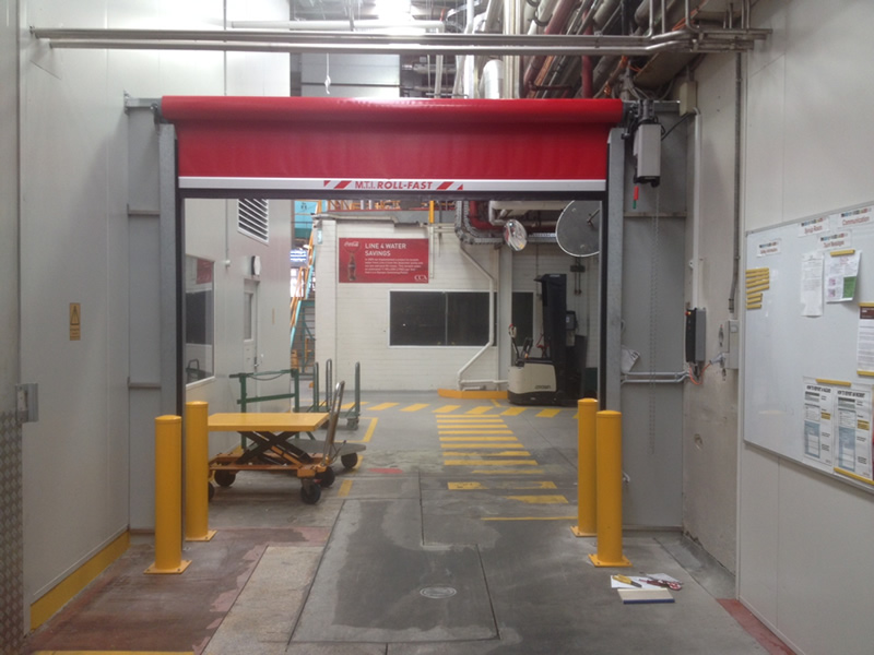 High-speed door installation in Victoria warehouse